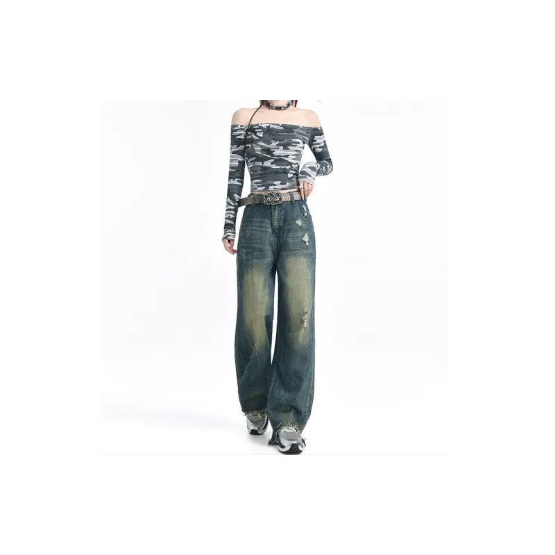 Wen Shan Jeans Women's Vintage Blue-5