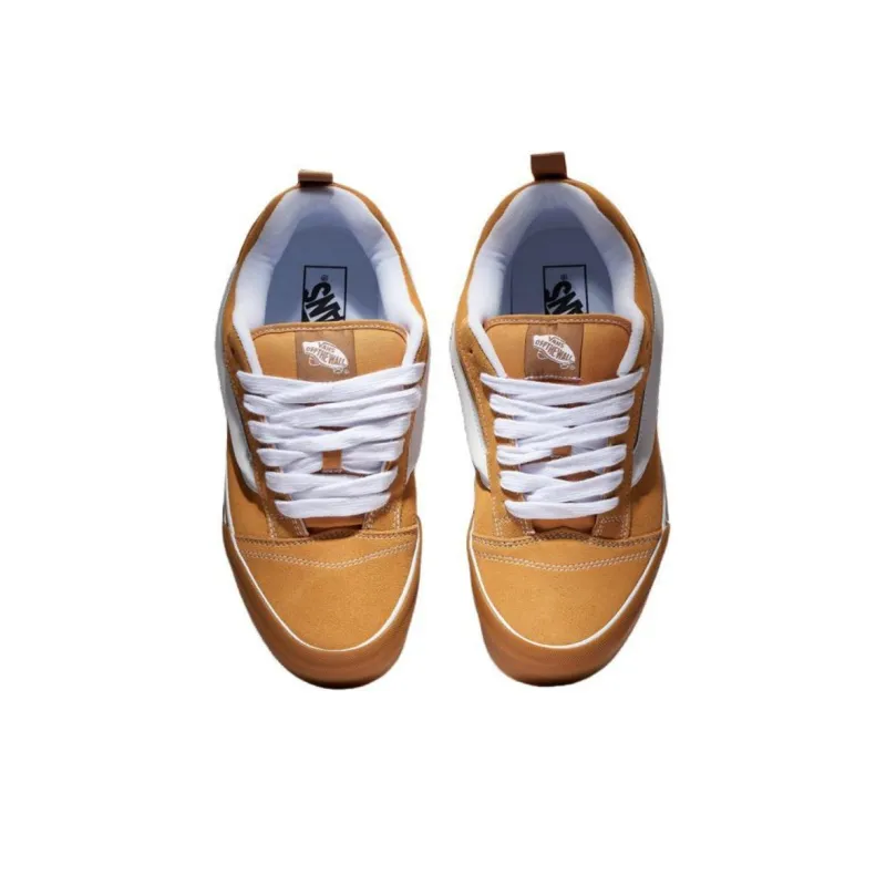 Vans Knu Skool Anti Slip Wear Resistant Low Top Skateboard Shoes Men's Yellow-3