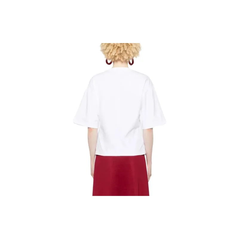 GANNI Logo Embroidered Crewneck T Shirt-3