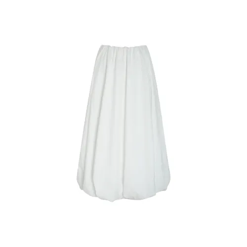 Little pull Casual Long Skirts Women's White