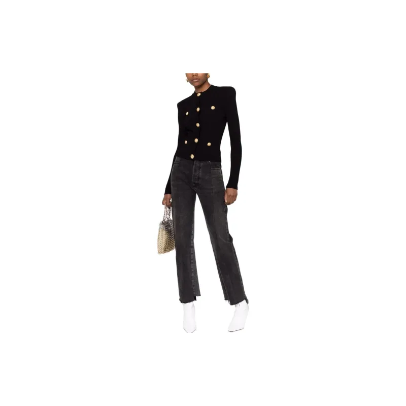 BALMAIN Button embellished Ribbed Cardigan-1
