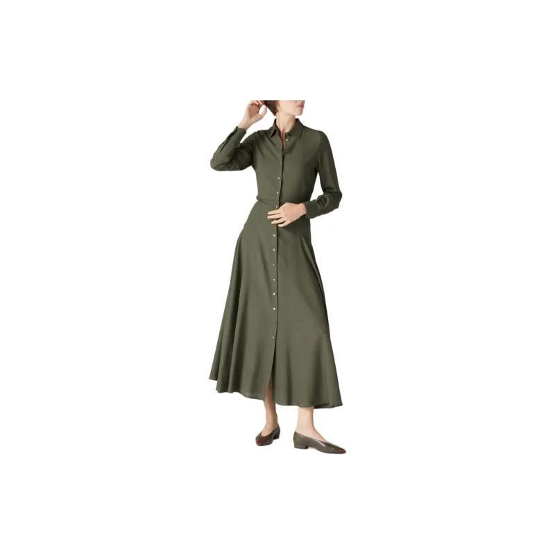 Loro Piana Long-Sleeved Dresses Women's Steamed Tea Green-2