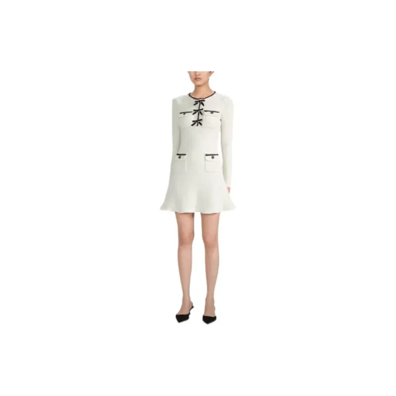 Self portrait Long Sleeved Dresses Women's White-2