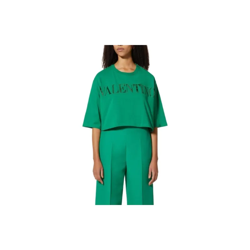 Valentino Crop Tops Women's Green-3