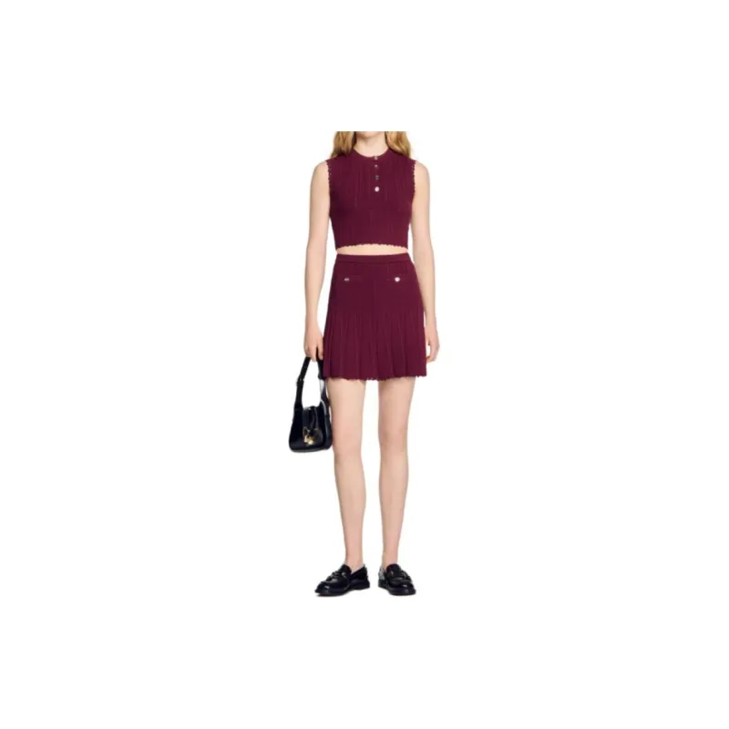 Sandro Ribbed knit A line Skirt-1