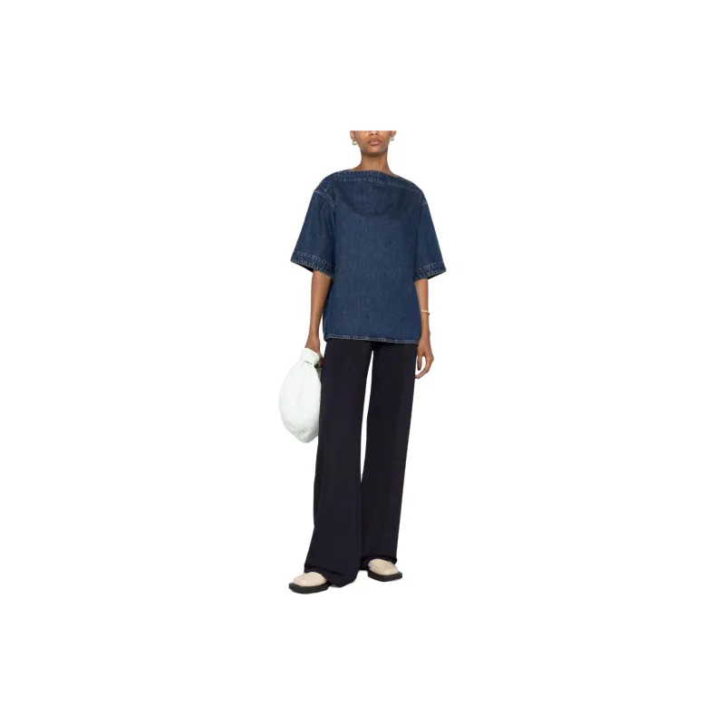 TOTEME Dart Neck Denim Top-1
