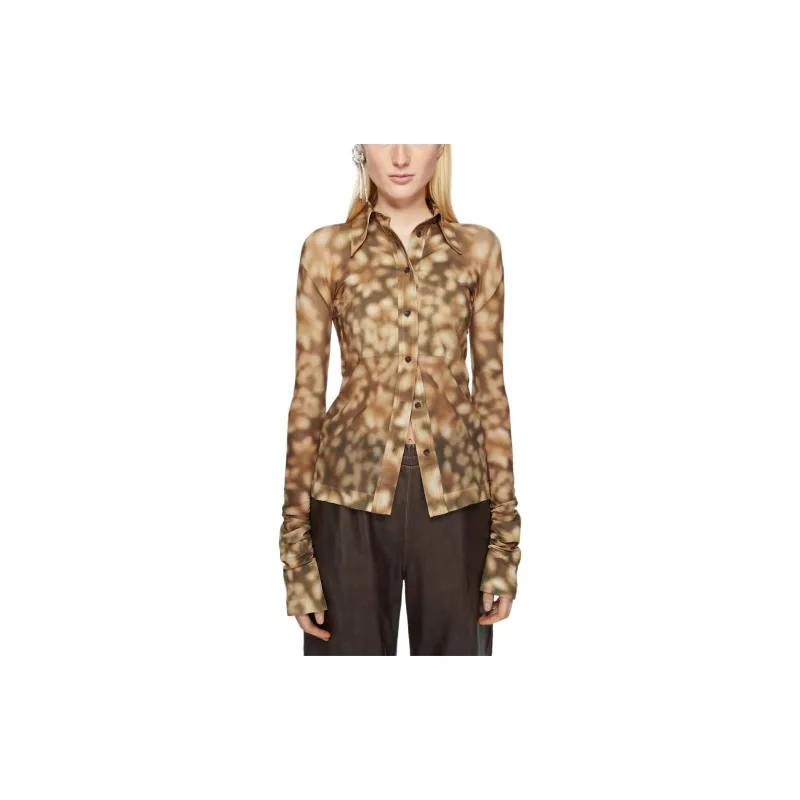 Acne Studios SS24 Print Shirt Women's Dark Brown-2