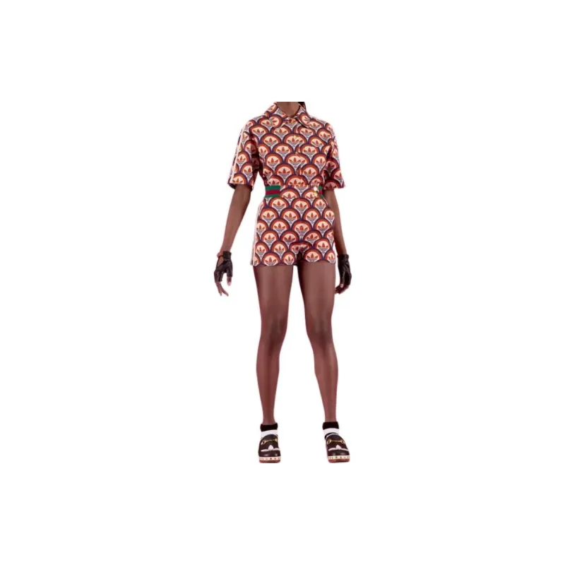 GUCCI X Adidas Cotton Shorts Orange-1