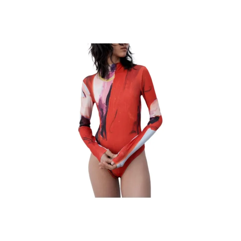 ZARA Bodysuits Women's Red-3