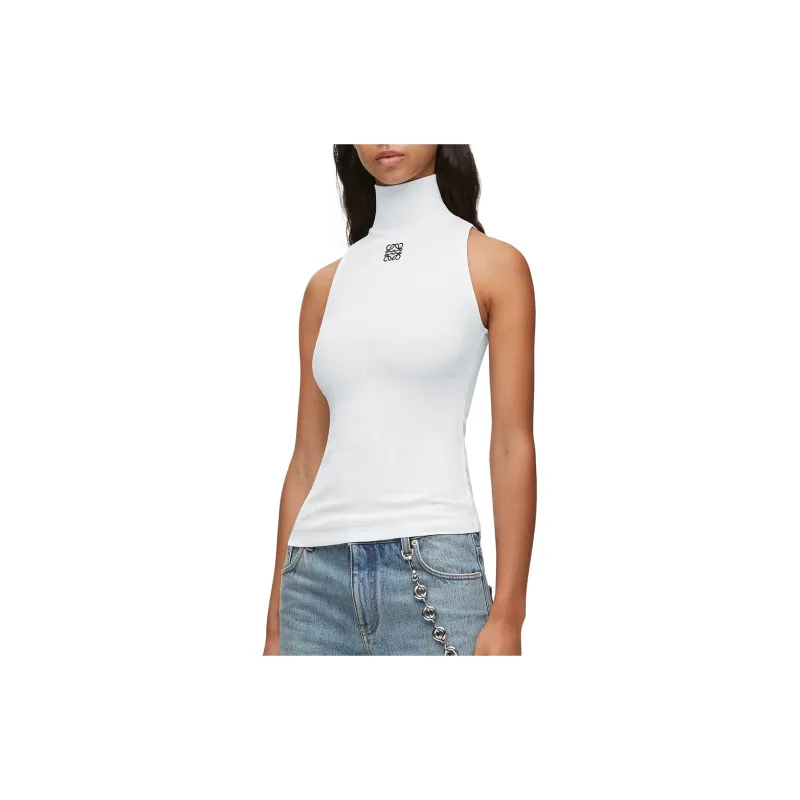 LOEWE High Neck Top White-3