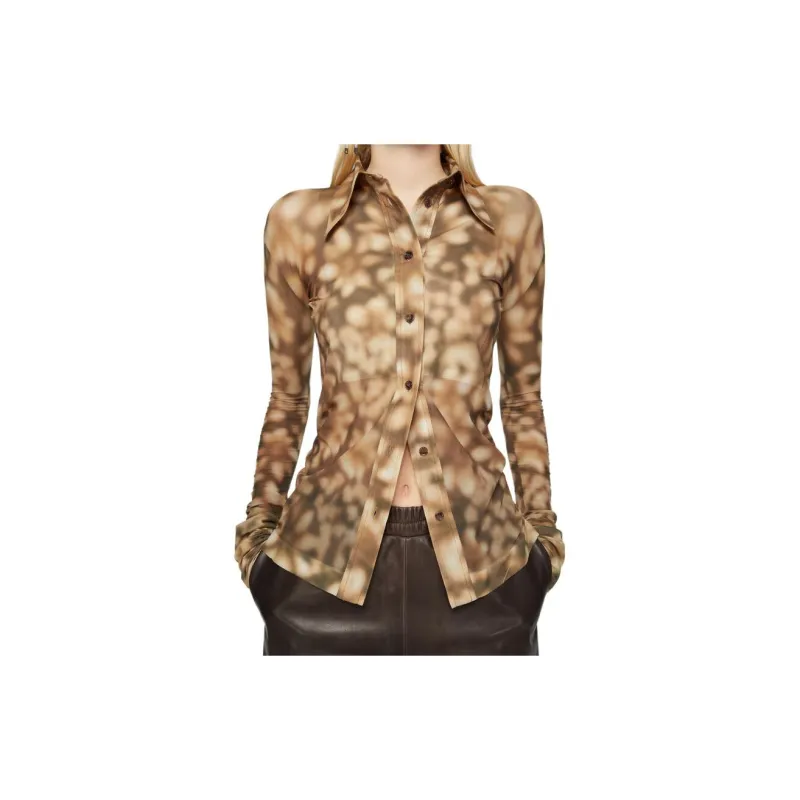 Acne Studios SS24 Print Shirt Women's Dark Brown-3