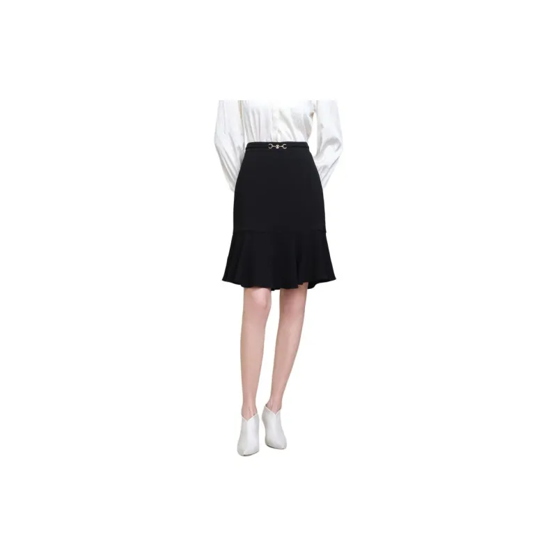 JZ. ANNAKRO Casual Short Skirts Women's Plain Black-1