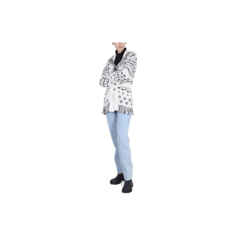 MOTHER Belted Fringed Edge Cardigan-1