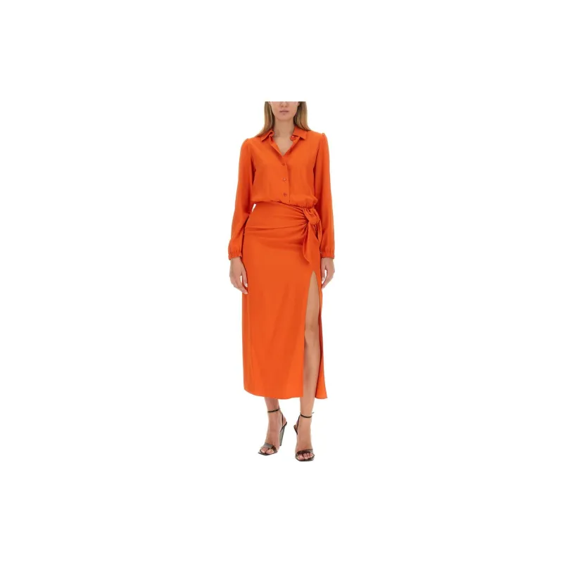 MOSCHINO Long-Sleeved Dresses Women's Orange Red-1