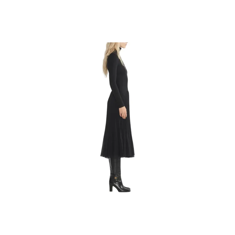 ARITZIA Wilfred New Twirl Pleated Skirt Casual Long Skirts Women's BLACK/Black-4