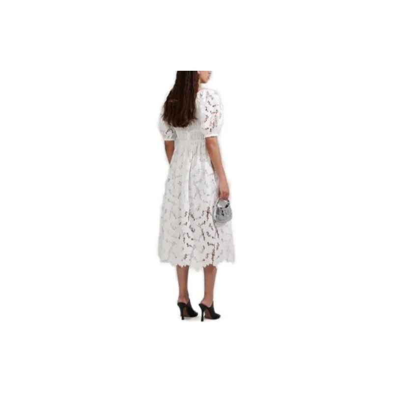 Self portrait Short Sleeved Dress Women's White-4