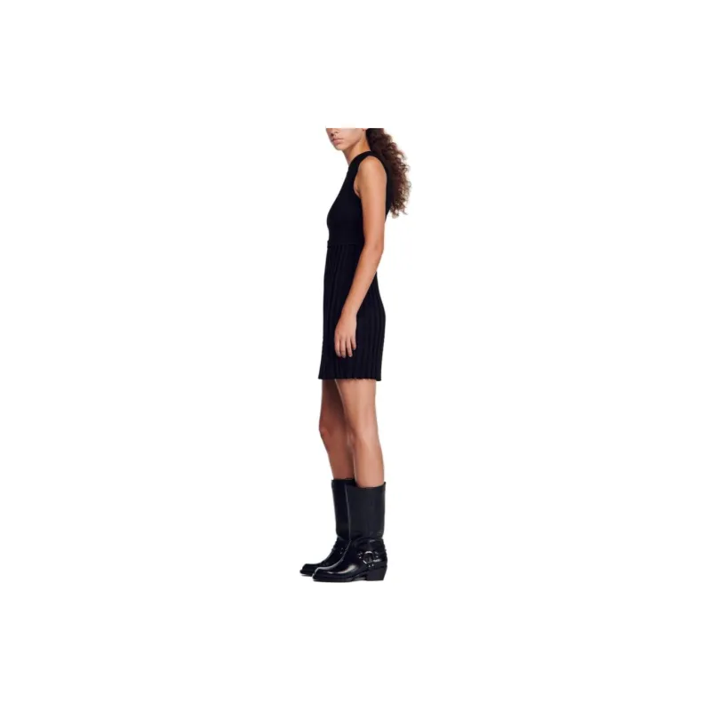 Sandro Ribbed Sleeveless Minidress-1