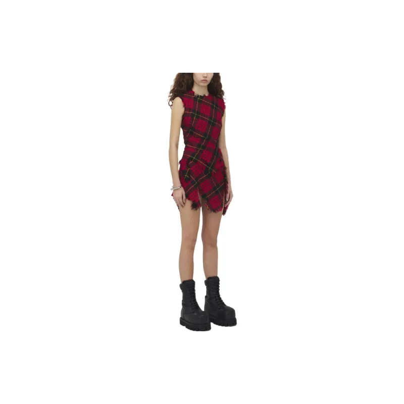 Alexander McQueen Fray Detailed Sleeveless Mini Dress-2