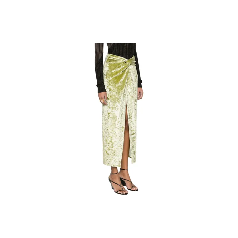 NANUSHKA Carlene Twist-detail Velvet Maxi Skirt-2