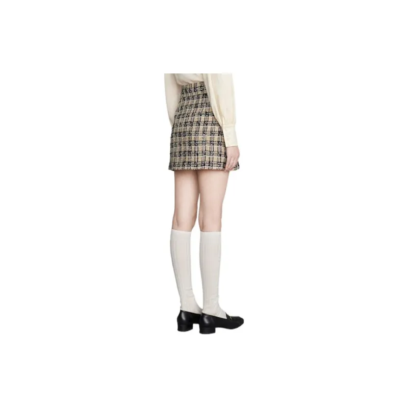 GUCCI Square G Check Tweed Skirt-2