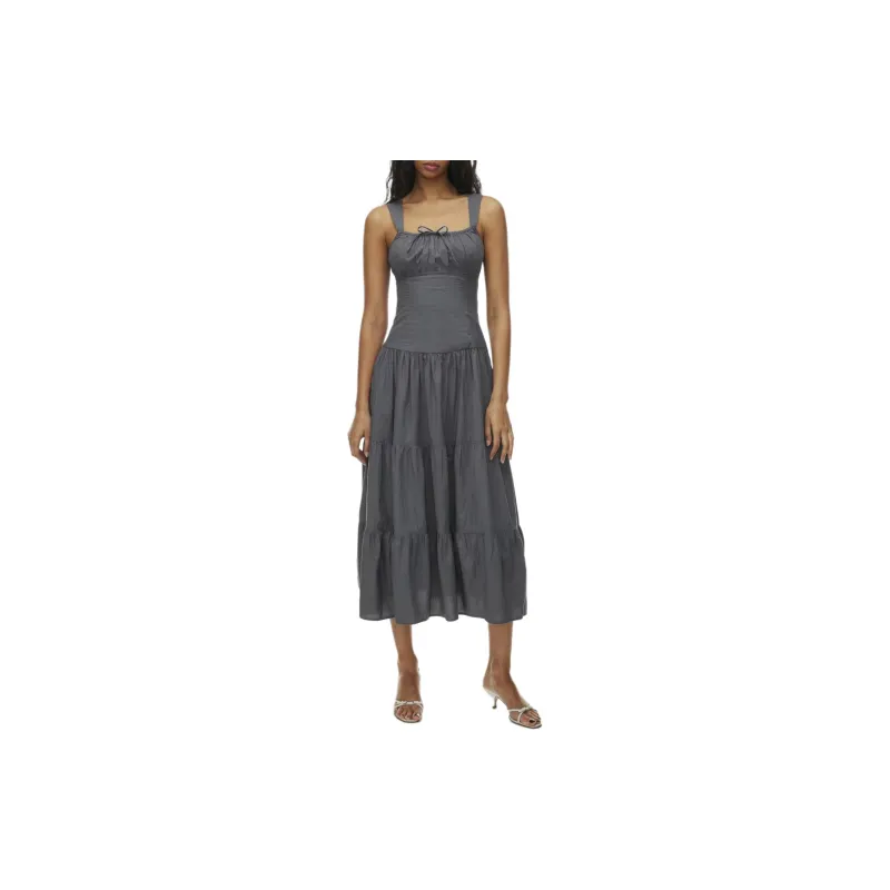 ARITZIA Sunday Best Strudel Poplin Maxi Dress Slip Dresses Women's Vintage Navy/Classic Marine Blue-2