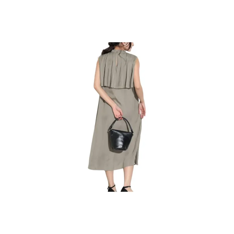 Beams Sleeveless Dress Women's Gray Green-2