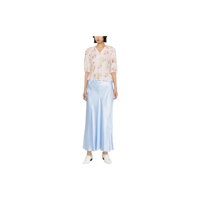 Rixo Casual Long Skirts Women's Blue-1