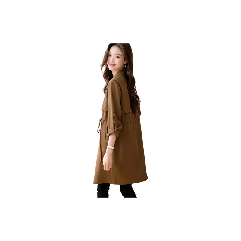 Mo Han Yi Mei Trench Coat Women's Coffee-3