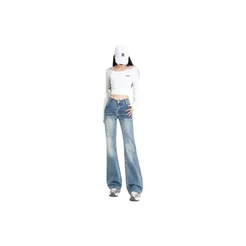 YINLEI Jeans Women's Vintage Blue