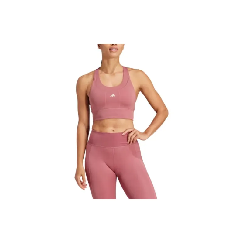 Adidas Gym Run Pocket Medium-Support Bra Sports Underwear Women's Deep Red-3