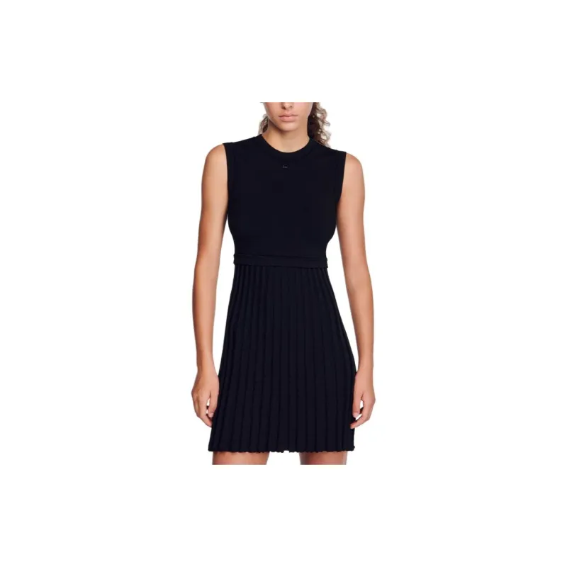 Sandro Ribbed Sleeveless Minidress-2