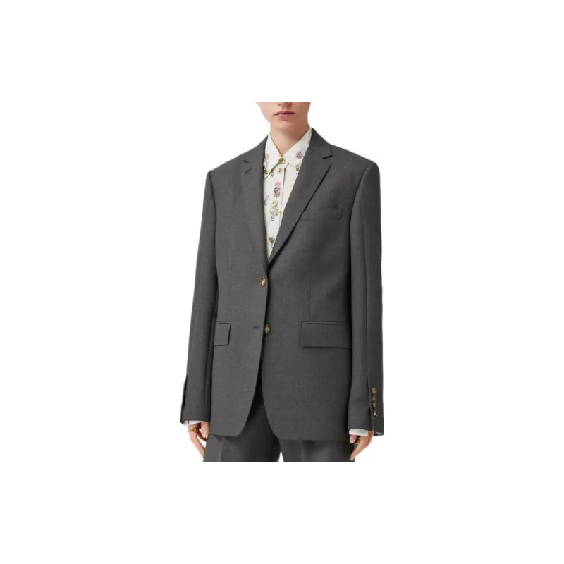 Burberry SS23 Business Suits Coats Women's Dark Heather Gray-2