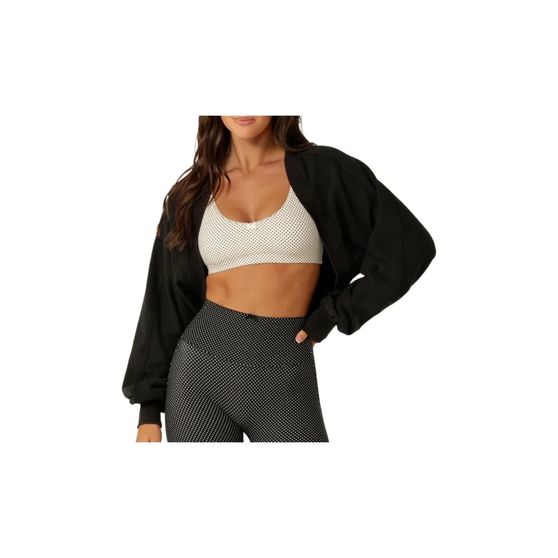 LORNA JANE Warm Up Shrug Cropped Coats Women's Black-2