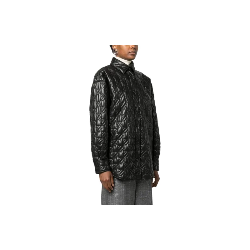 MSGM Diamond Press Stud Fastened Quilted Jacket-3