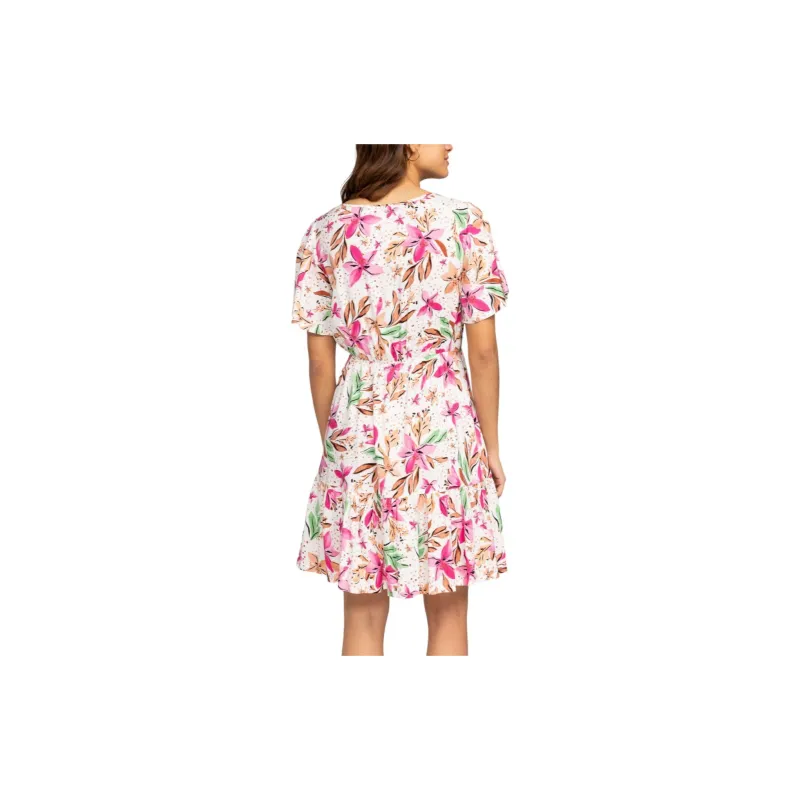 ROXY Short Sleeved Dress Women's Pink-3