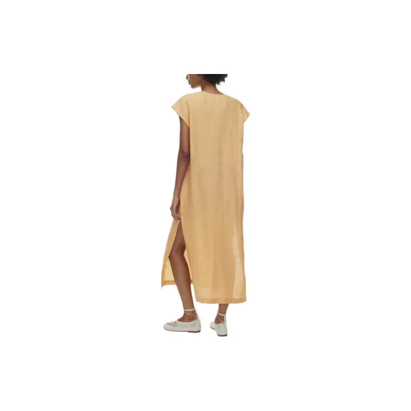 ARITZIA Little Moon Puerto Linen Dress Short-Sleeved Dresses Women's Soft Apricot Peach/Soft Apricot Peach-3