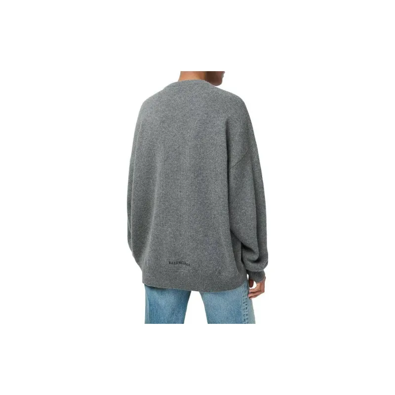 Balenciaga Logo Embroidered Knit Jumper-3