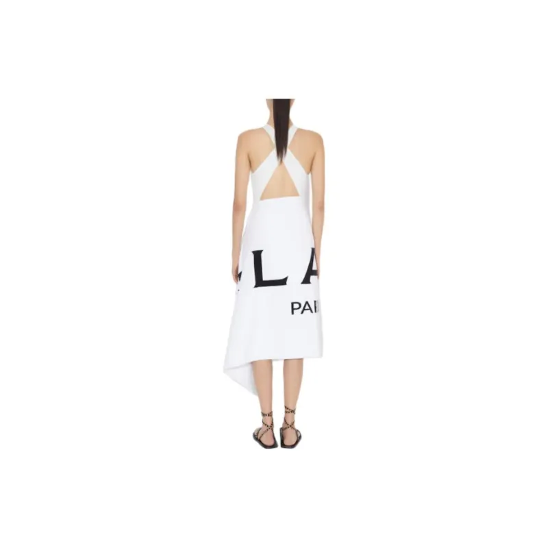 Alaia Logo Printed Towel Midi Skirt-4