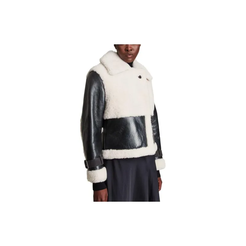 ALLSAINTS Leather Jackets Women's Black/White-1