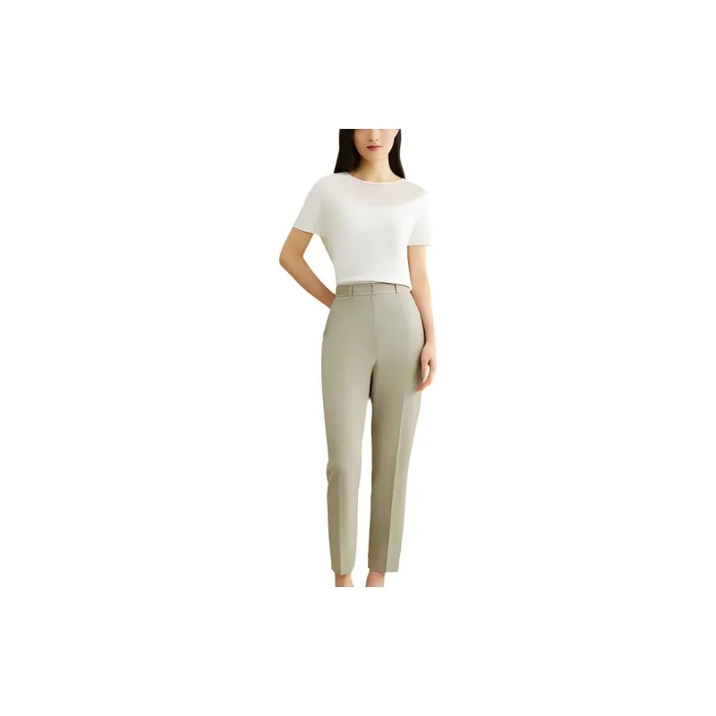 Yiner SS24 Casual Pants Women's Light Silver Gray-2