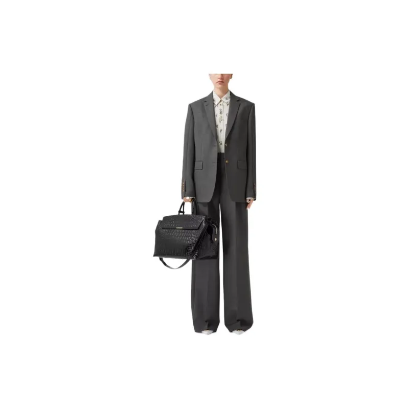 Burberry SS23 Business Suits Coats Women's Dark Heather Gray-1