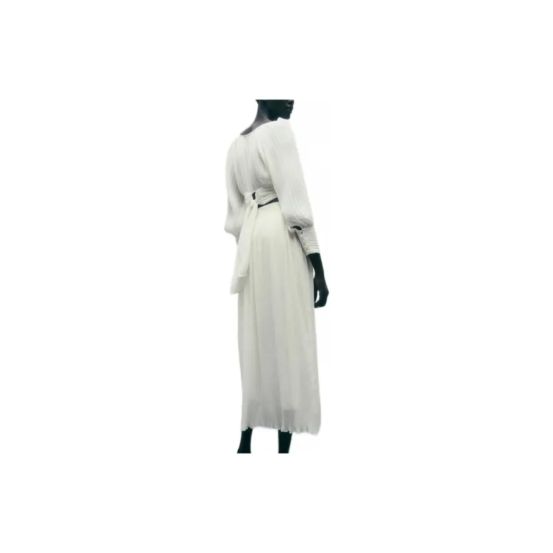 ZARA Casual Long Skirt Women's White-3