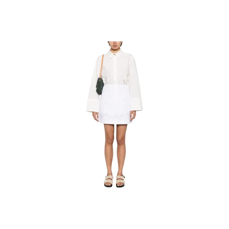 Aje Broderie Anglaise Linen-blend Skirt-2