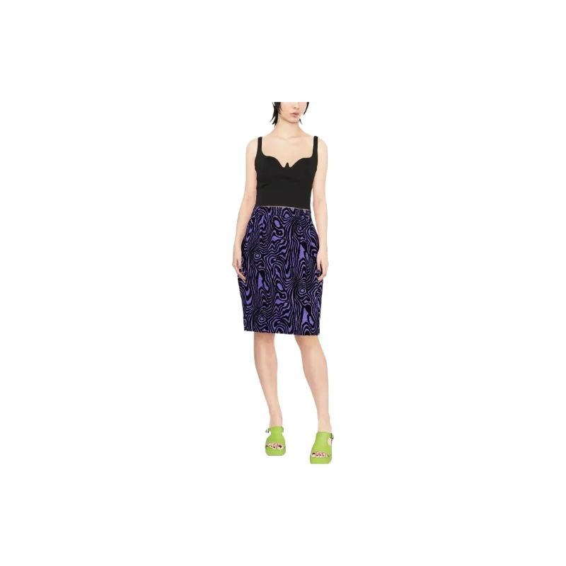 MOSCHINO Casual Long Skirts Women's Purple Black-1