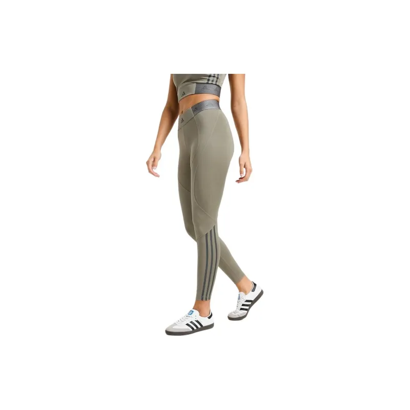 Adidas Gym Hyperglam Full-Length Athletic Trousers Women's Silver Egg Stone Color-4