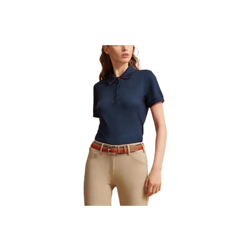 HERMES Polo Shirt Women's Marine Blue-3