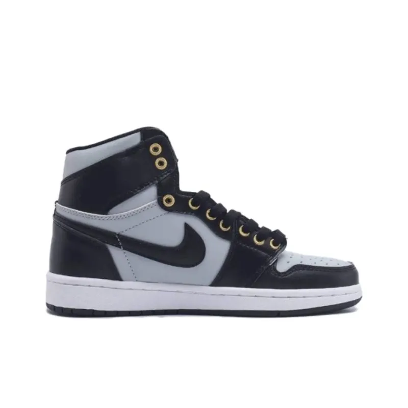 Jordan Air Jordan 1 Vintage Basketball Shoes Men High Top Black Gray-1