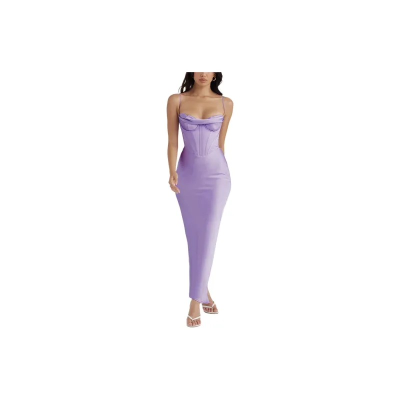 HOUSE OF CB CHARMAINE Slip Dresses Women's Lavender-2