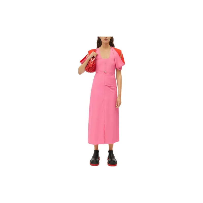 Bottega Veneta Short Sleeved Dresses Women's Pink-3