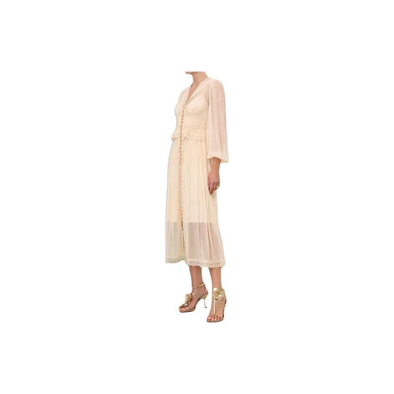 Zimmermann SS24 Long-Sleeved Dresses Women's Beige-4